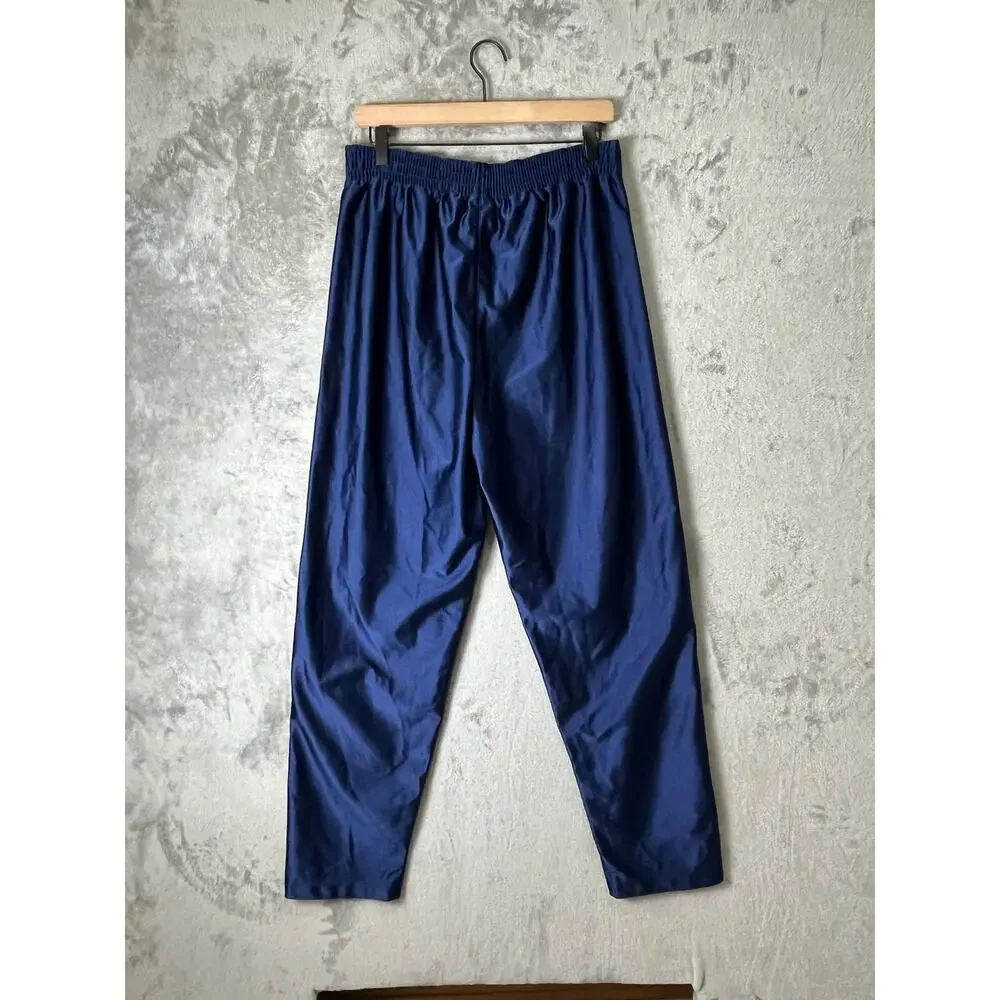 Vintage Nike Snap Button Tear Away Track Pants Navy Blue Swoosh Y2K Medium